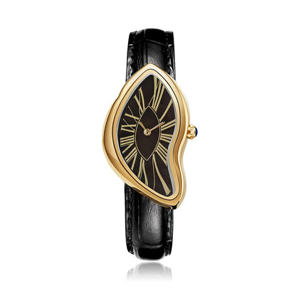 Dali Crash  Watches for Men and Women  Leather Strap Quartz Wristcwatches 