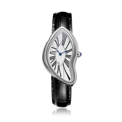 Dali Crash  Watches for Men and Women  Leather Strap Quartz Wristcwatches 