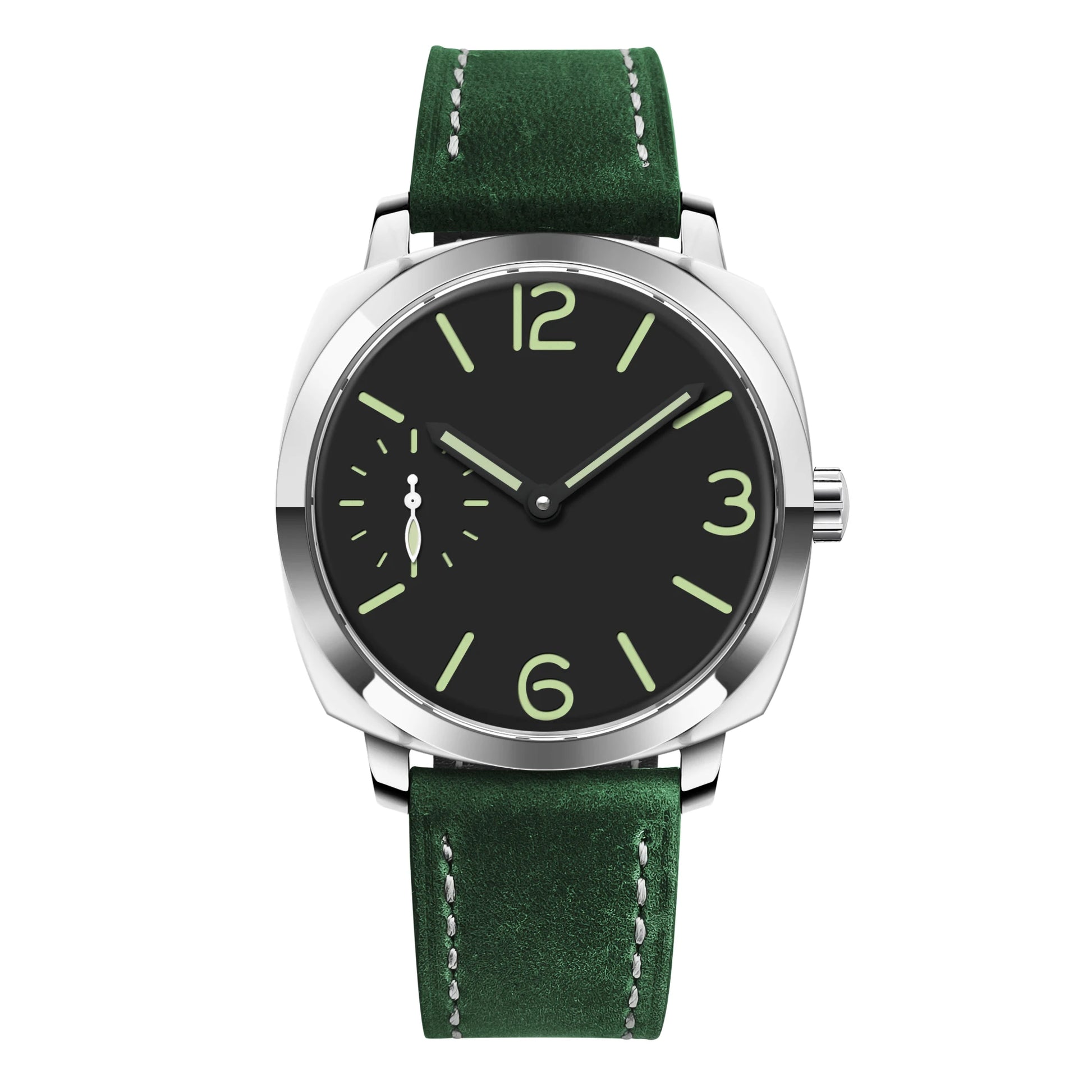 Montre automatique Adventure homme 42mm cadran noir bracelet cuir vert