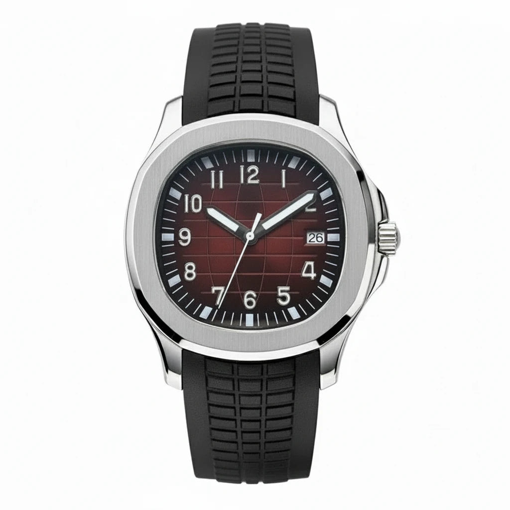 40MM Olive Green NH35 Automatic Mechanical Watch for Men Sapphire Crystal Wristwatch 100M Waterproof Rubber Strap