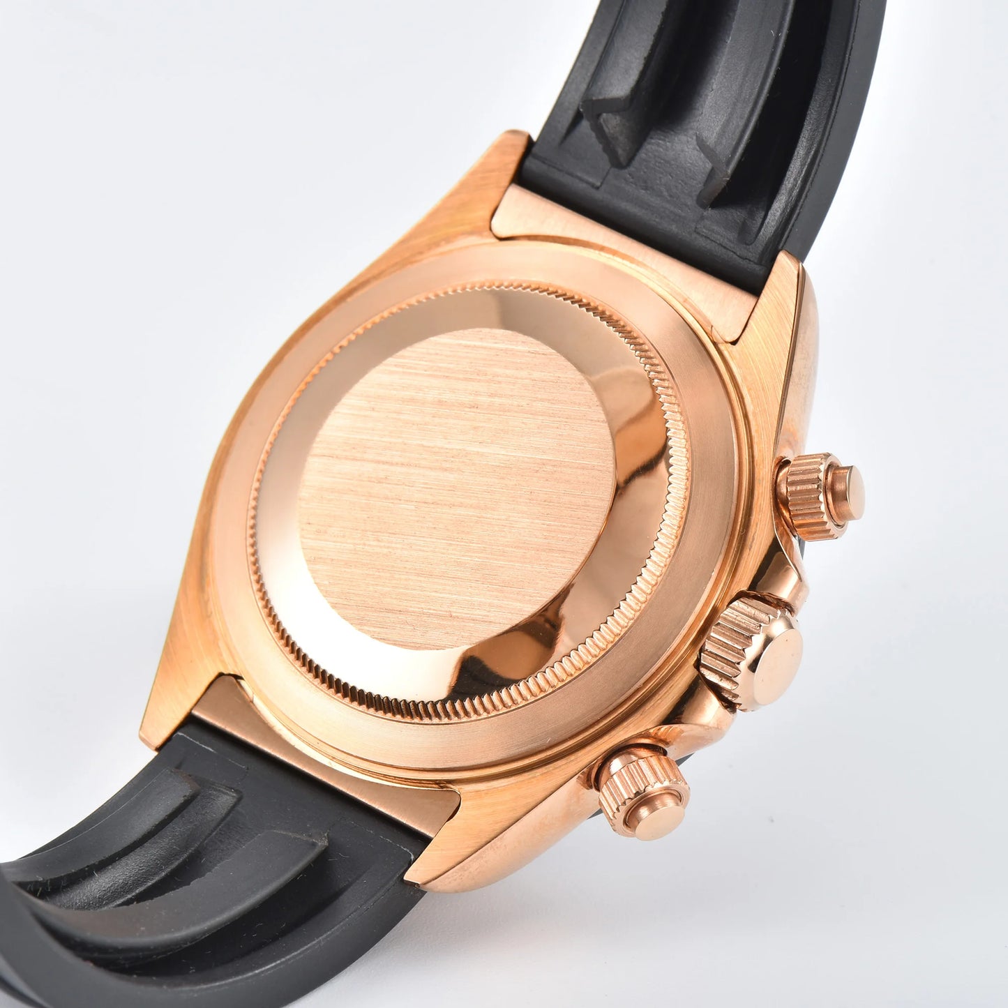 Montre chronographe VK63 cadran noir acier inoxydable 316L haute précision dos2