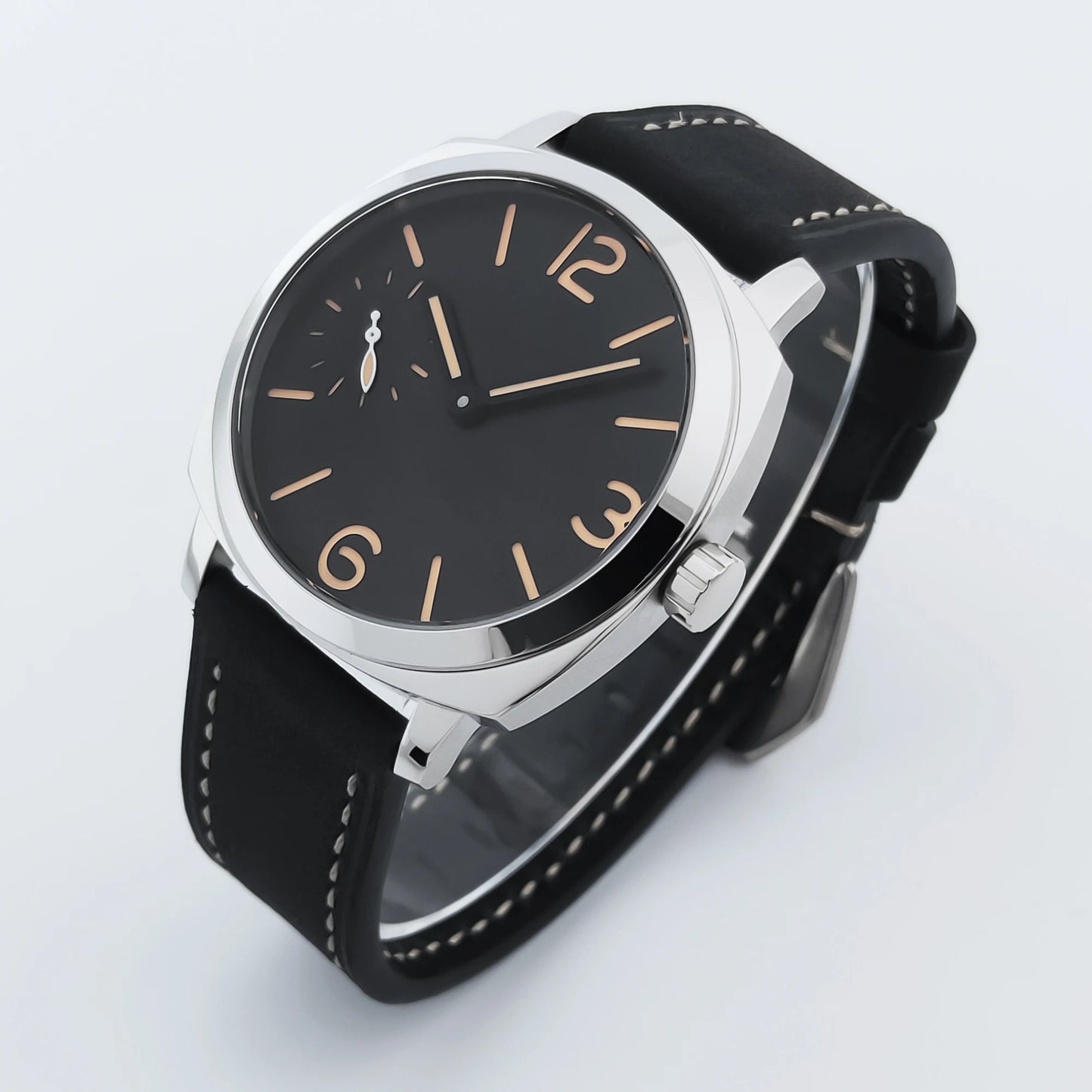 Montre automatique Adventure homme 42mm cadran noir bracelet cuir face