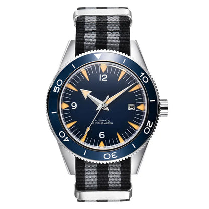 Montre automatique Astra 41 cadran bleu mouvement NH35 verre saphir