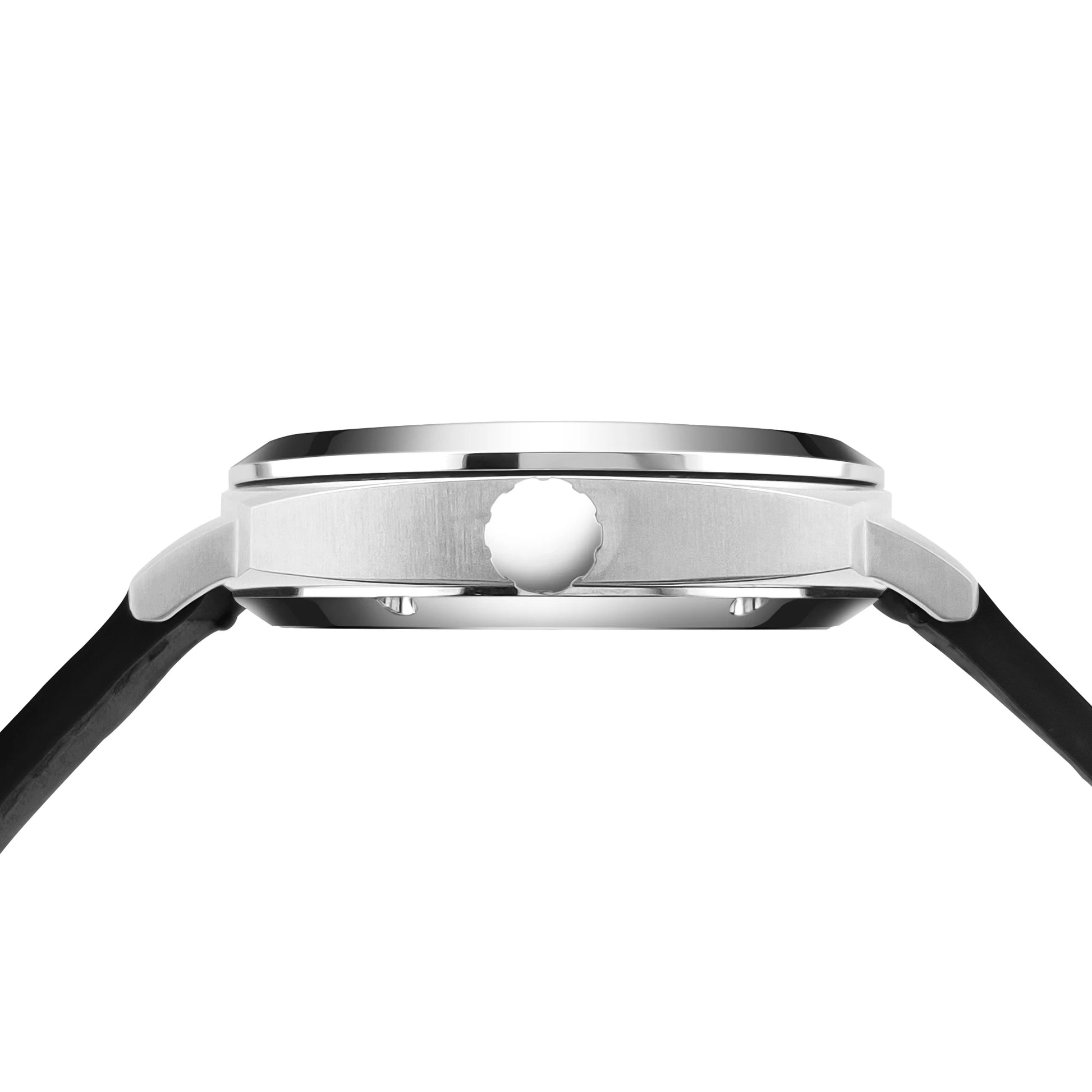 Montre automatique Adventure homme 42mm cadran noir bracelet cuir profil