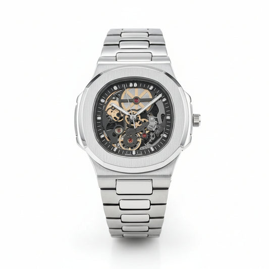 Skeleton Révélation Montre Homme  – Design Squelette, Mouvement automatique, Style Luxe 